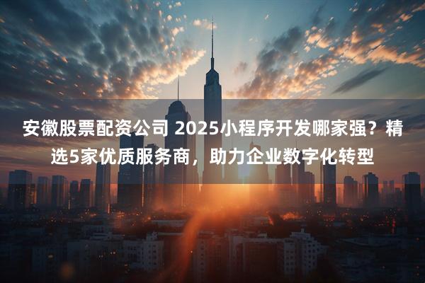 安徽股票配资公司 2025小程序开发哪家强？精选5家优质服务商，助力企业数字化转型